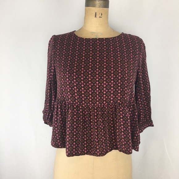 Cooperative Printed Babydoll Top